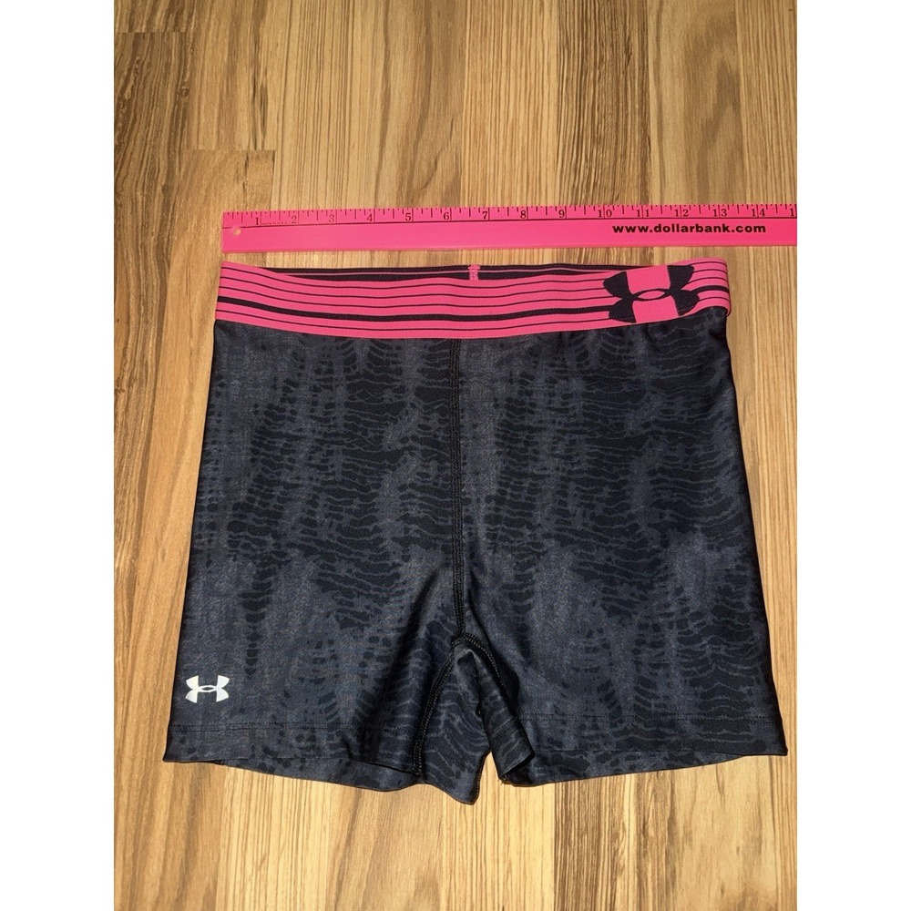 Under Armour Sz S Small HeatGear Women's Printed Shorty Short Pink Black